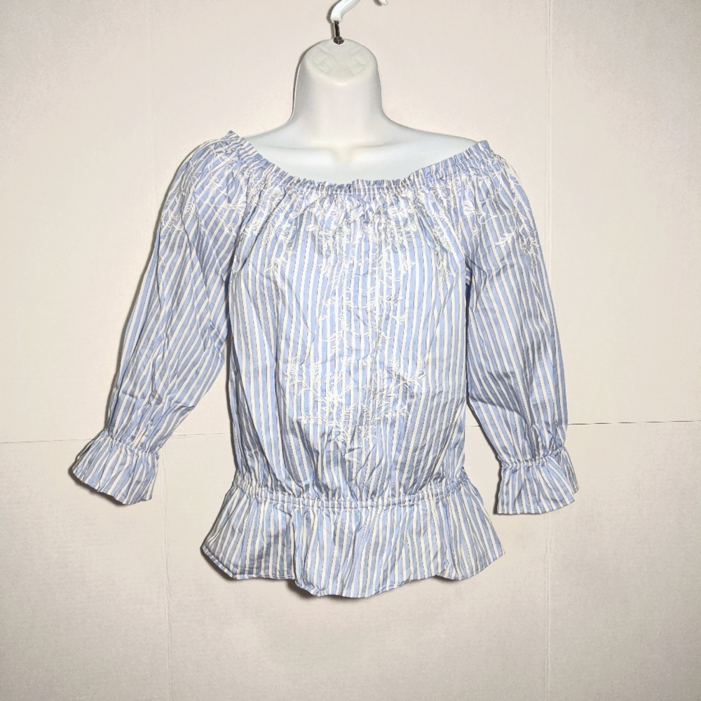 White House Black Market--Blue/White Top